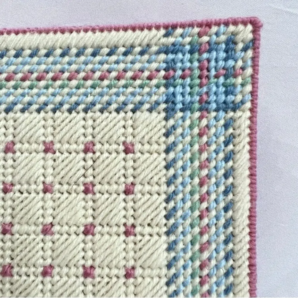 NEEDLEPOINT Vintage 26pc Placemats Coasters & Napkin Rings Set Table Setting